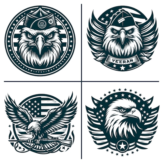 American Flag Eagle Head Face Animal Team Mascot Silhouette Files Cut File Cricut Clipart Silhouette