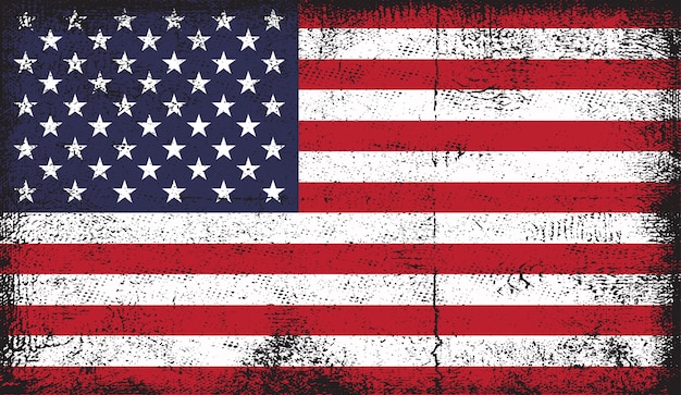 American flag in grunge style 