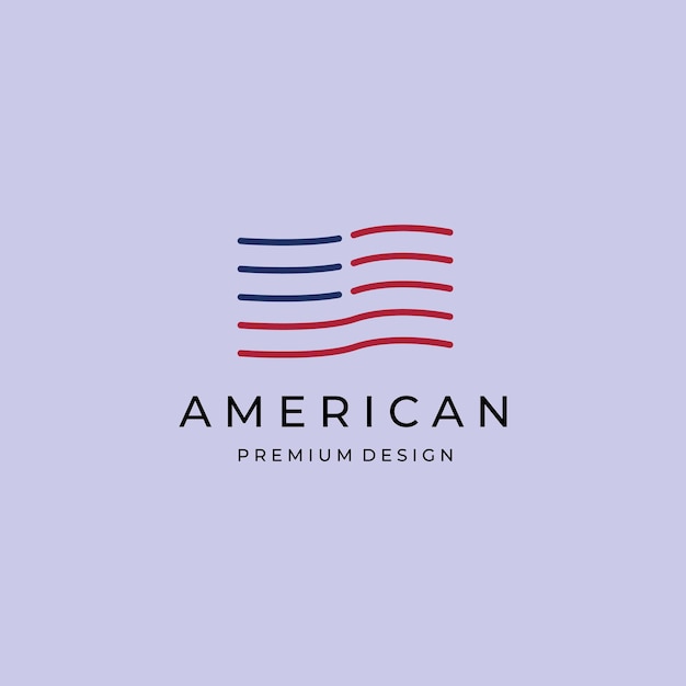 American flag logo minimalist symbol vector illustration design