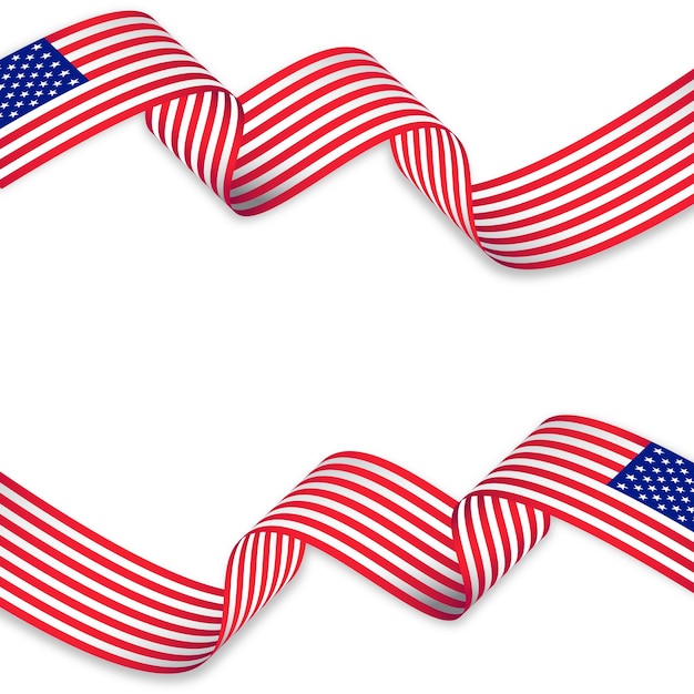 Vector american flag ribbon background