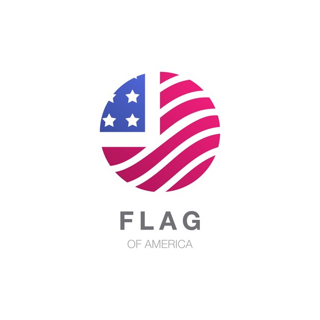 Vector american flag vector logo