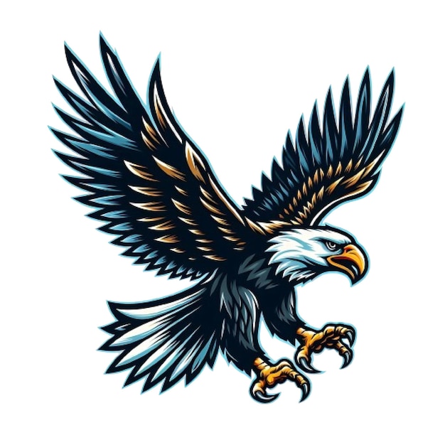 American Flying Eagle Illustration in logo style