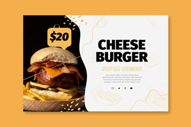 American food banner template