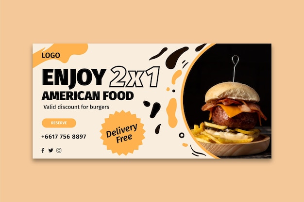 American food banner template