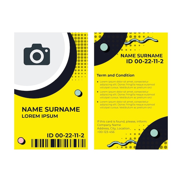 American food id card template