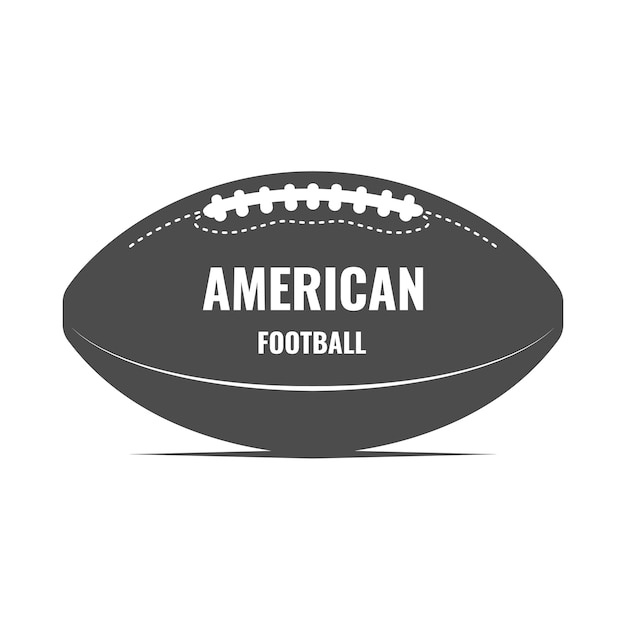 American football ball art. Monochrome logo with rugby ball. T-shirt print