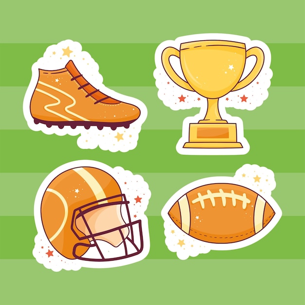 American football golden equipment