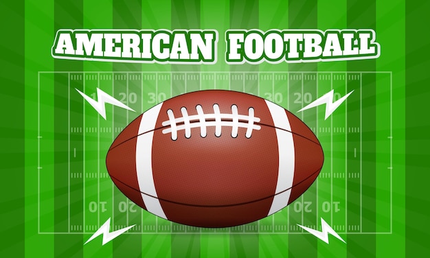 American football illustration on sunburst background design