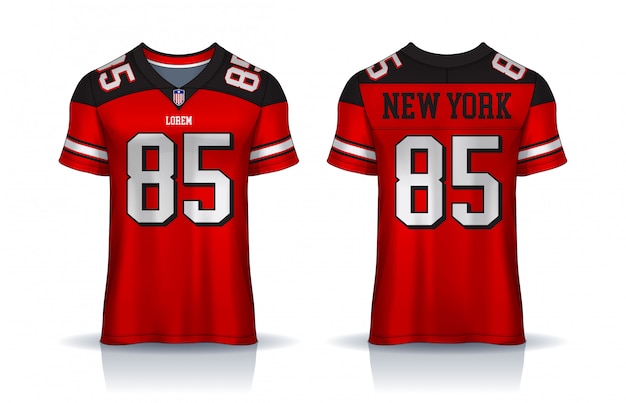 American Football jersey,t-shirt sport  template.uniform front and back view.