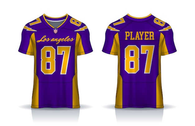 American Football jerseytshirt sport design templateuniform front and back view