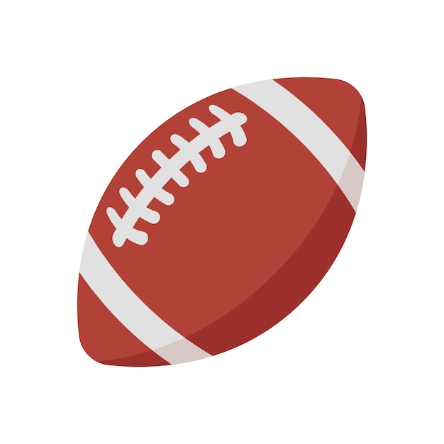 American football logo Rugby leather ball simple icon in color with shadow