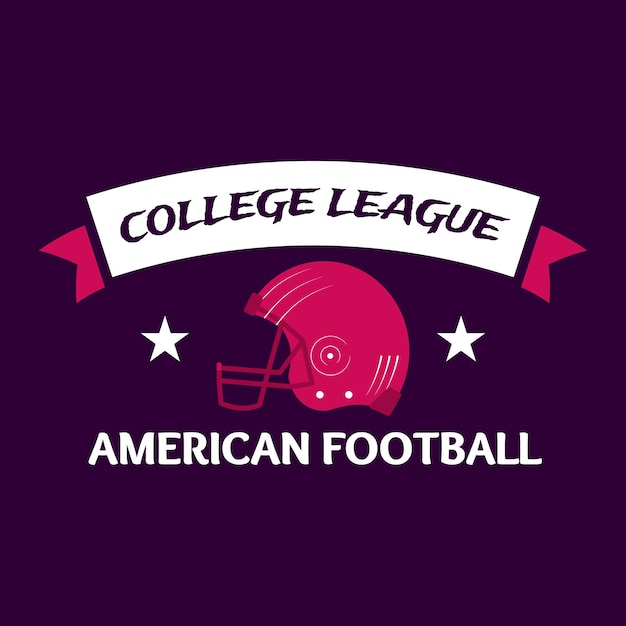 American football logo templatecollege league Rugby badge graphics isolated on dark background Sports label design Stock vector illustration