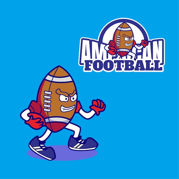 American Football mascot carrying the ball