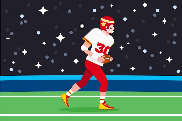 American football player illustrated