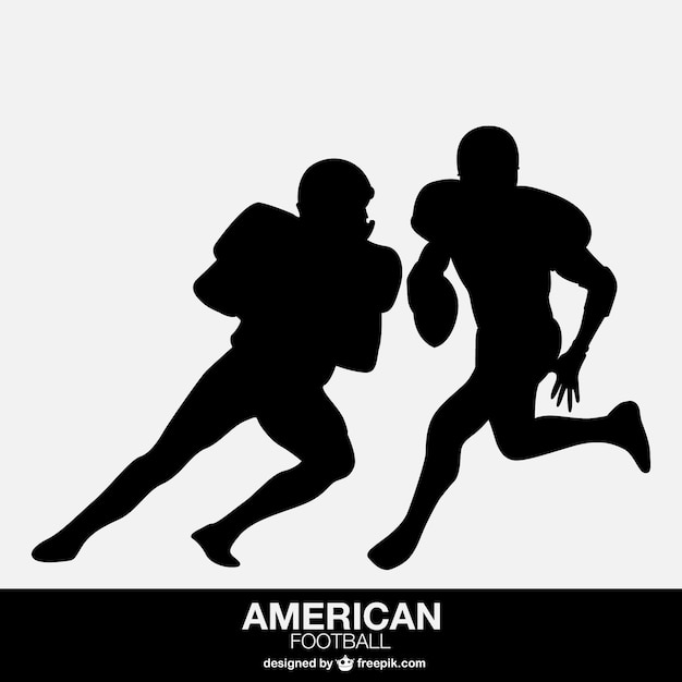 American football player isolated silhouettes 