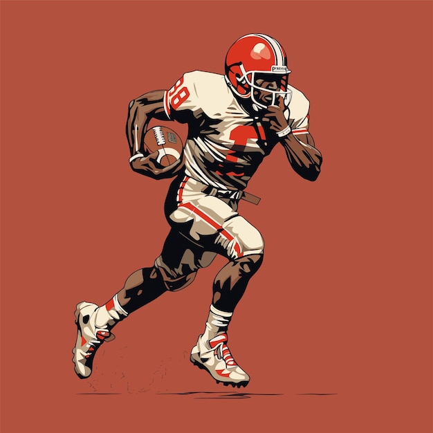 American football player vector illustration American football player running with ball