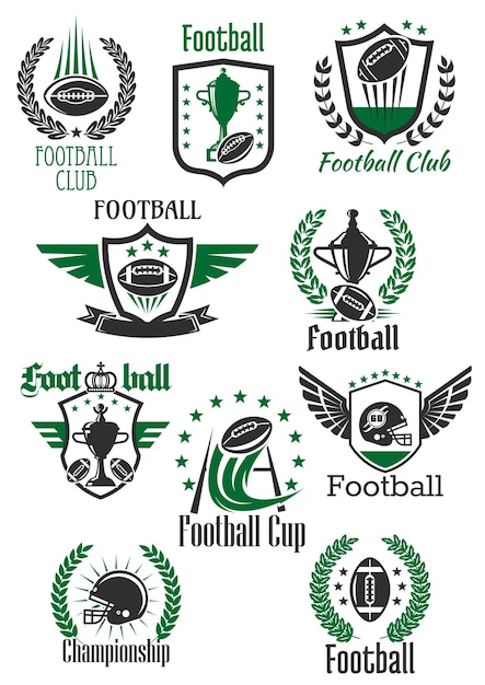 American football retro symbols for sport design