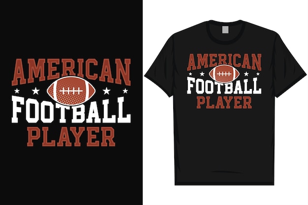 American football rugby game playing vintage typography graphics tshirt design