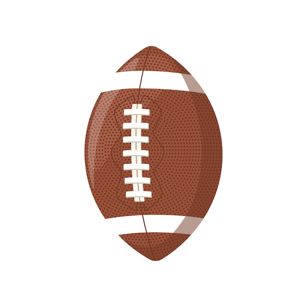 American football rugby textured ball flat vector illustration Isolated sport gear icon element