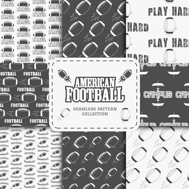 American football seamless pattern collection