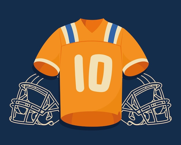 American football shirt with helmets