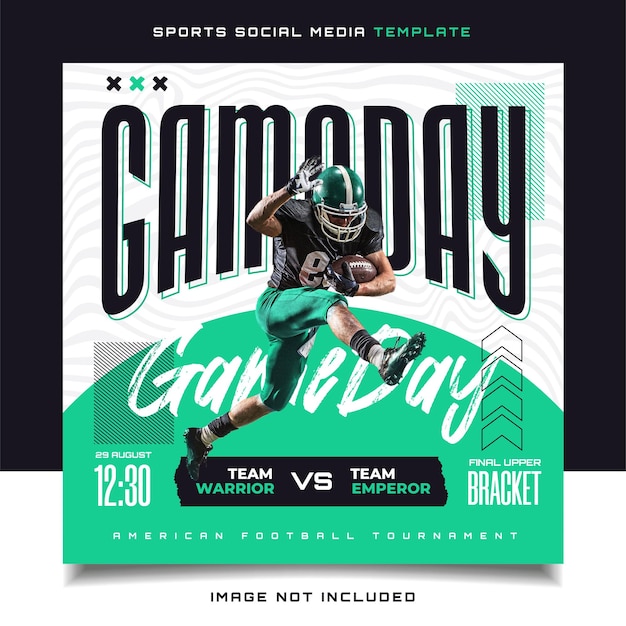 American Football sports game day banner flyer for social media post