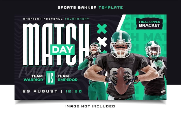 American Football sports match day banner flyer for social media post