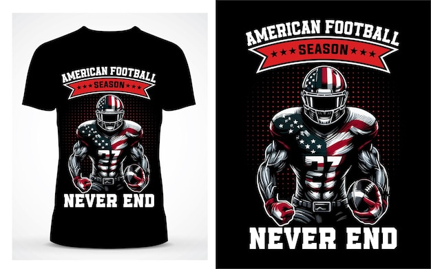 Vector american football t shirt design vintage typography and vector graphics