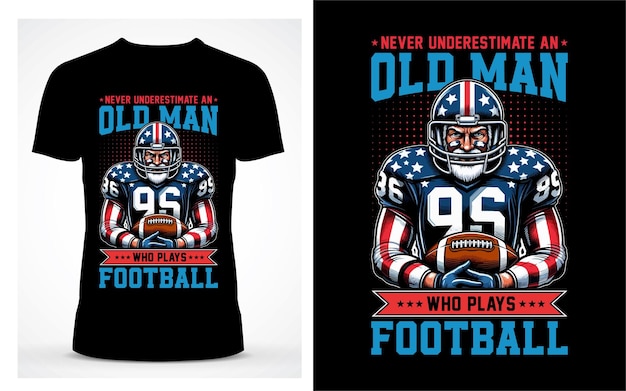 Vector american football t shirt design vintage typography and vector graphics