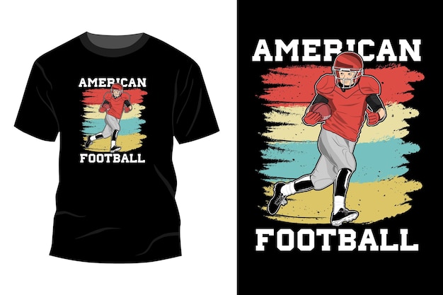 American football t-shirt mockup design vintage retro