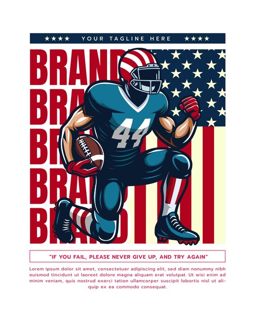 Vector american football tshirt design for tshirt print