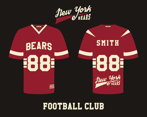 American football uniform flat icons