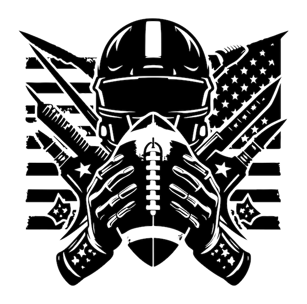 Vector american football vector silhouette illustration