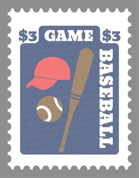 American game baseball postmark or postcards