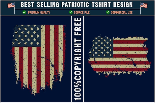 American grunge flag USA flag t shirt American grunge flag set