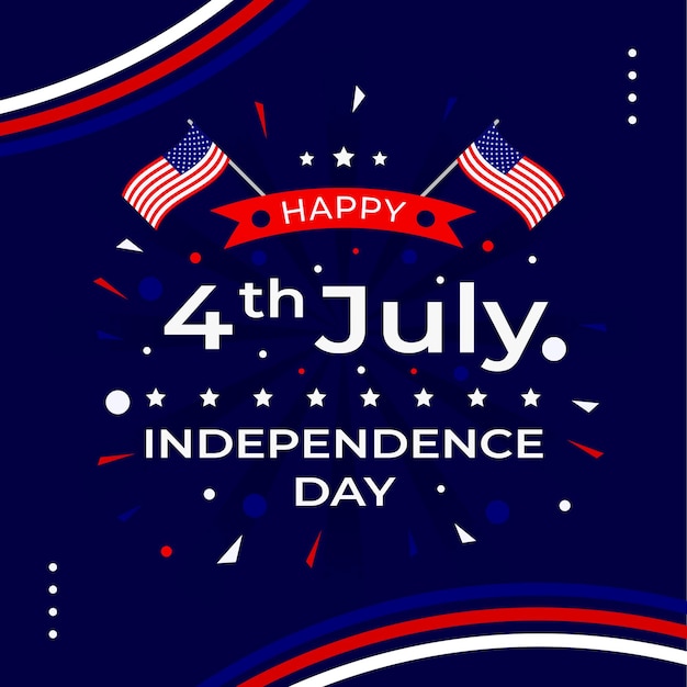 american happy independence day social media post template