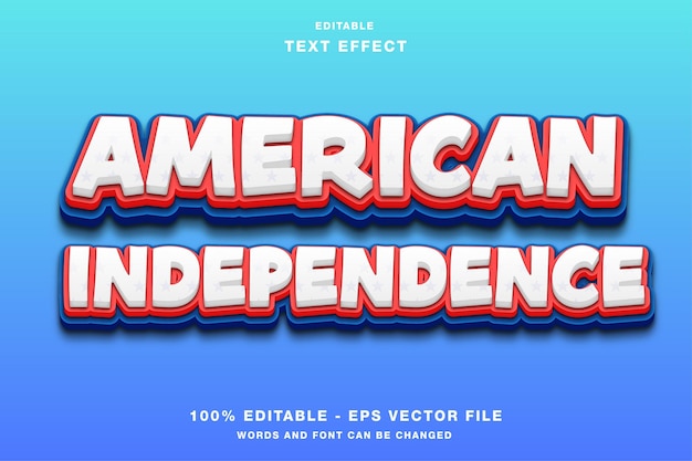 American Independence day 3D Editable Text style effect