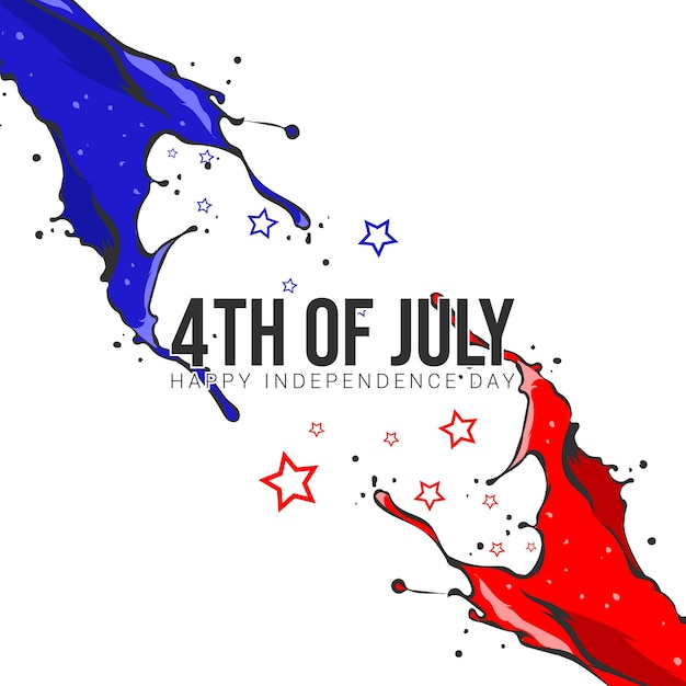 american independence day 4th paint splash illustration