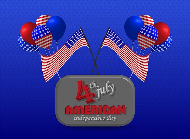 american independence day background 3d vector illustration