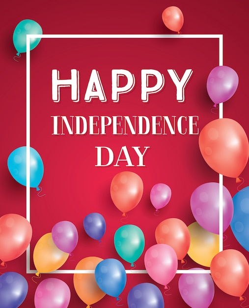 American Independence Day. Background with balloons for greeting cards.