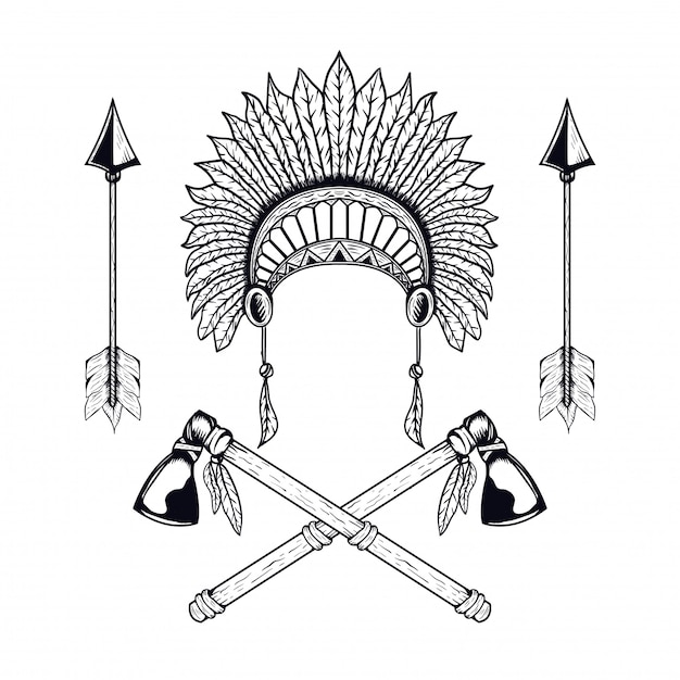 american indian vector illustration