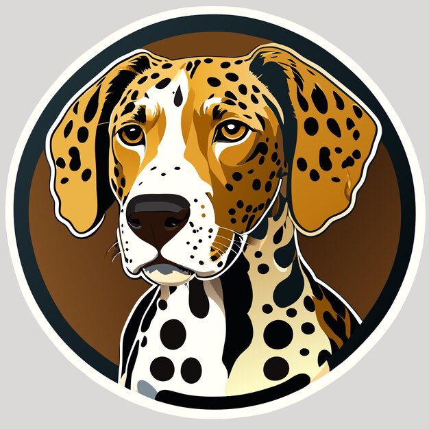 Vector american leopard hound sticker illustration