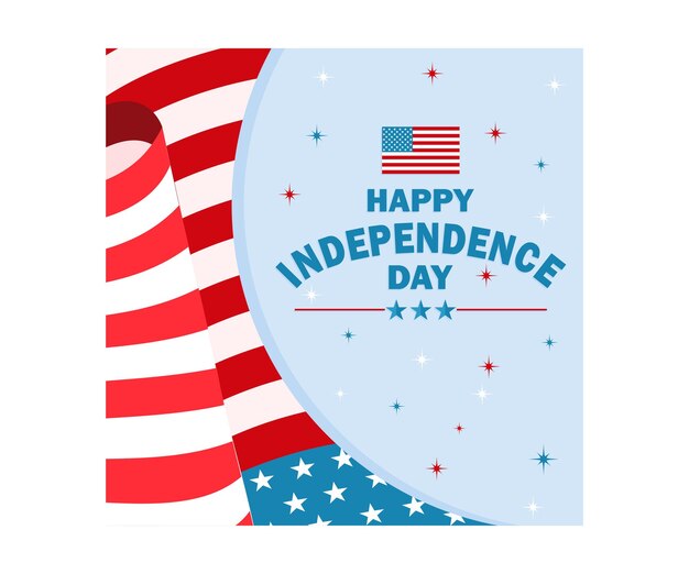 Vector american national holiday commemorating independence day independence day usa concept flat vector illustration