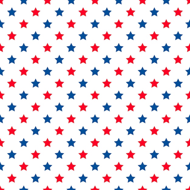 American patriotic seamless pattern USA traditional backdrop White stars on blue background Vector template for fabric textile wallpaper wrapping paper etc