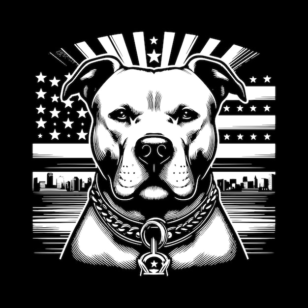 American Pit Bull Terrier dog vector