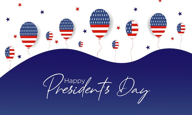 American Presidents Day In Washington Celebrate Coloured with element balloon