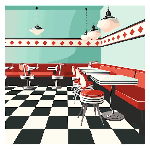 Vector american retro diner 4