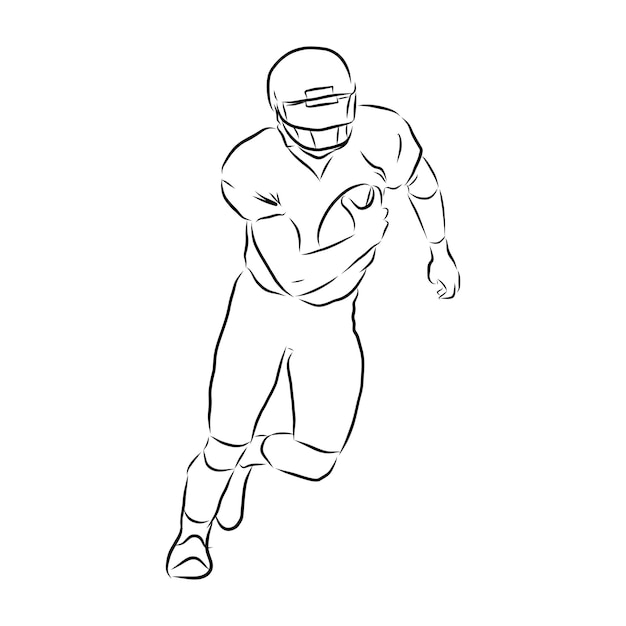 American rugby football player  vector illustration sketch hand drawn