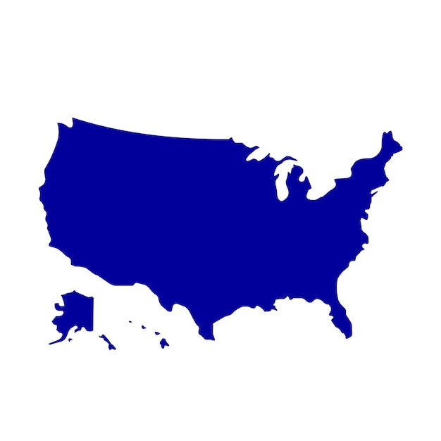 American USA Map. All states map vector image isolated