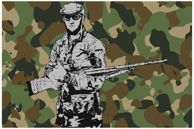 American veteran army soldier vector